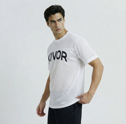 Men's white Mesh dry fit raglan t-shirt KIVOR Pakistan
