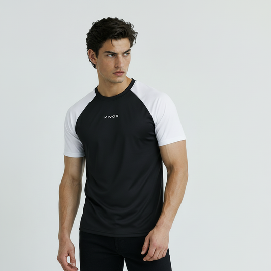 Men's navy blue and white dry fit raglan t-shirt KIVOR Pakistan